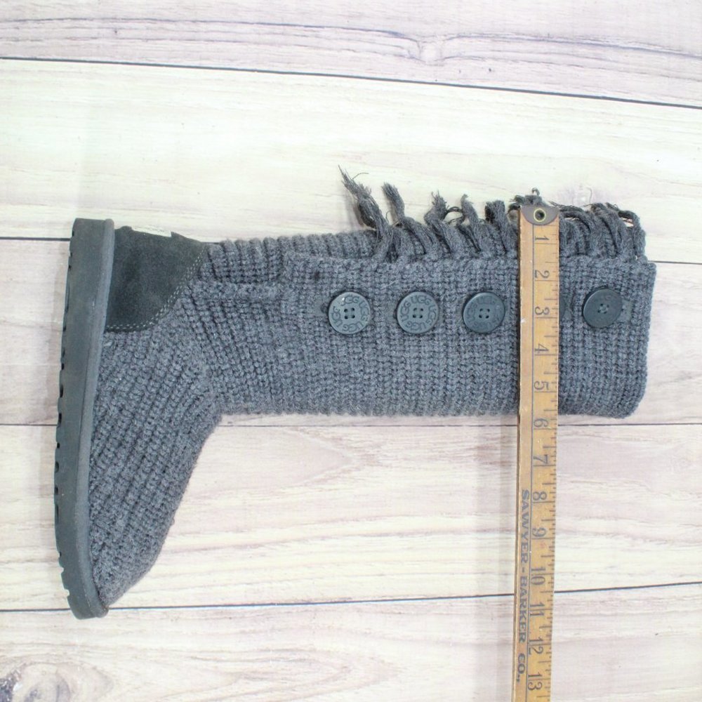 UGG Australia Gray Knit Sweater Classic Cardy Tall Boots Size US 7 - Picture 10 of 12